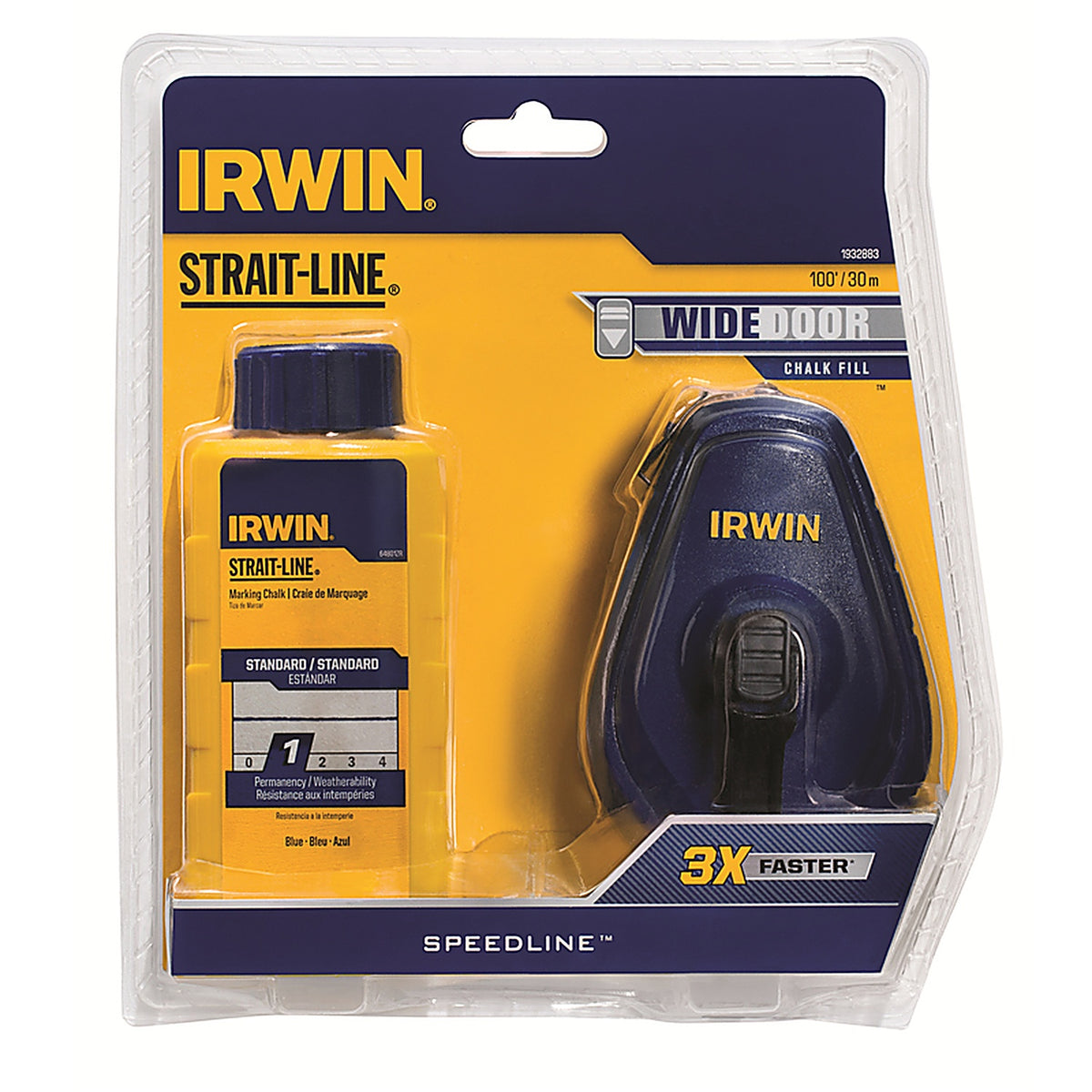 Irwin - 1932883 - Strait-Line 4 oz. Blue Fast Retrieve Chalk and Reel Set 100 ft.