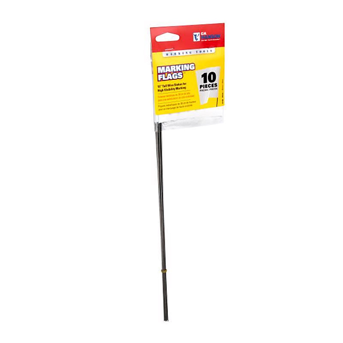 C.H. Hanson - 15180 - 15 in. White Marking Flags Polyvinyl - 10/Pack