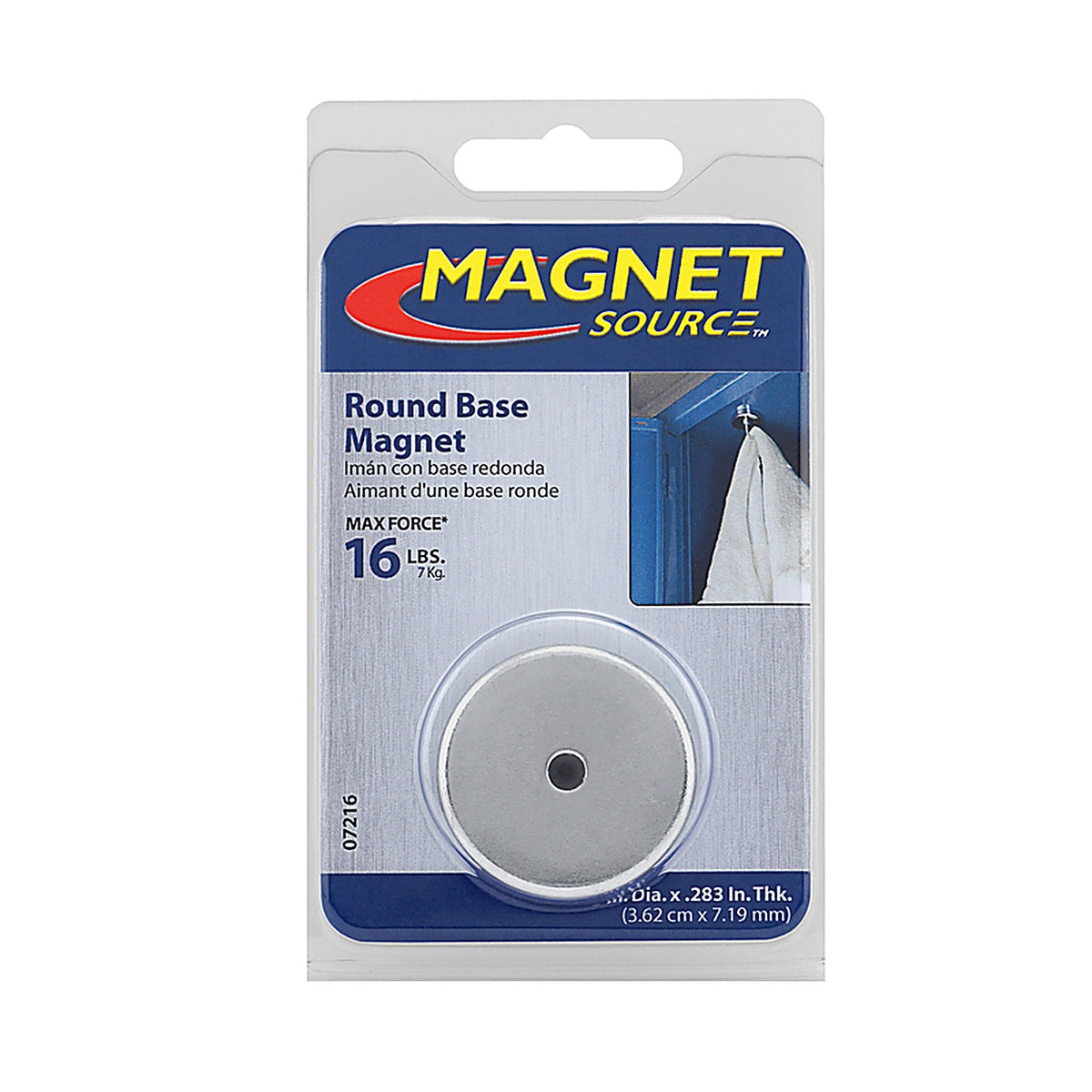 Master Magnetics - 7216 - .283 in. Ceramic Round Base Magnet 16 lb. pull 3.4 MGOe Silver 1/pc.