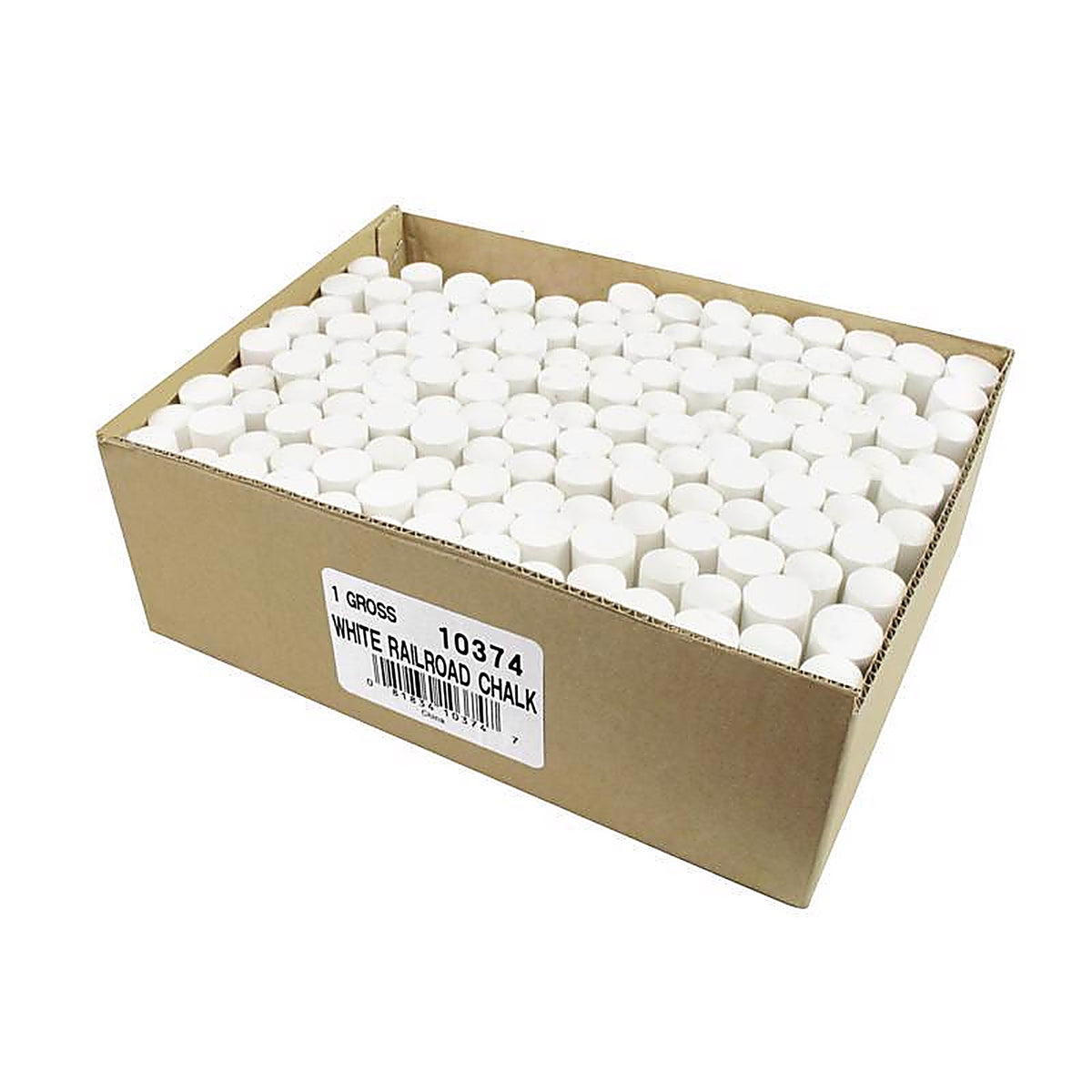 C.H. Hanson - 10374 - 7/8 in. Semi-Permanent Railroad Chalk White 144 pk