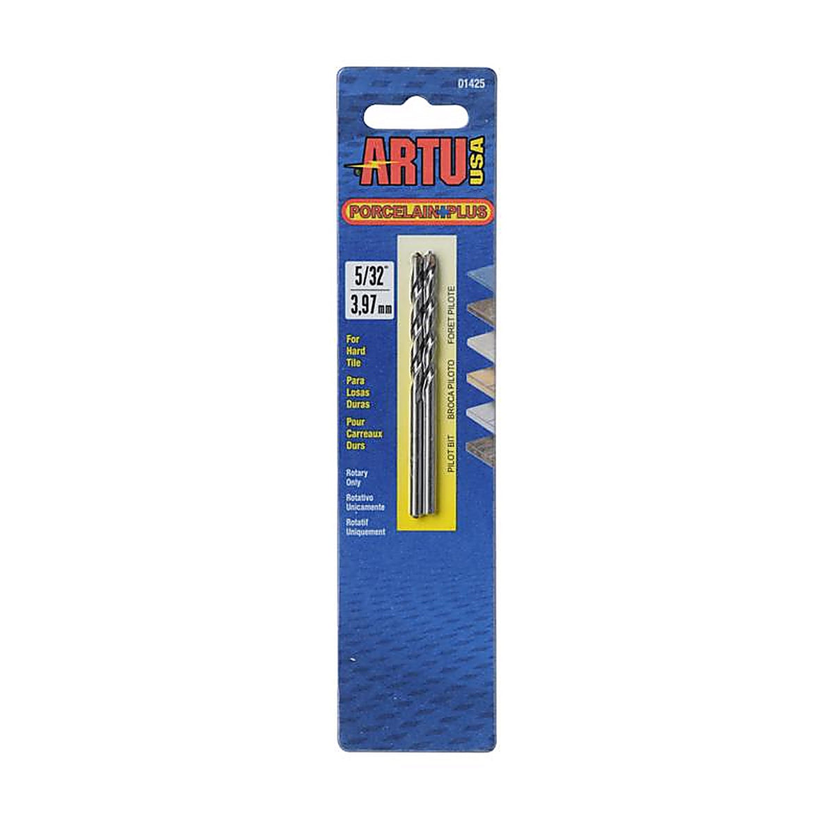 Artu - 1425 - Porcelain Plus 5/32 in. x 3-1/8 in. L Tungsten Carbide Tipped Glass and Tile Bit Set 2/pc.