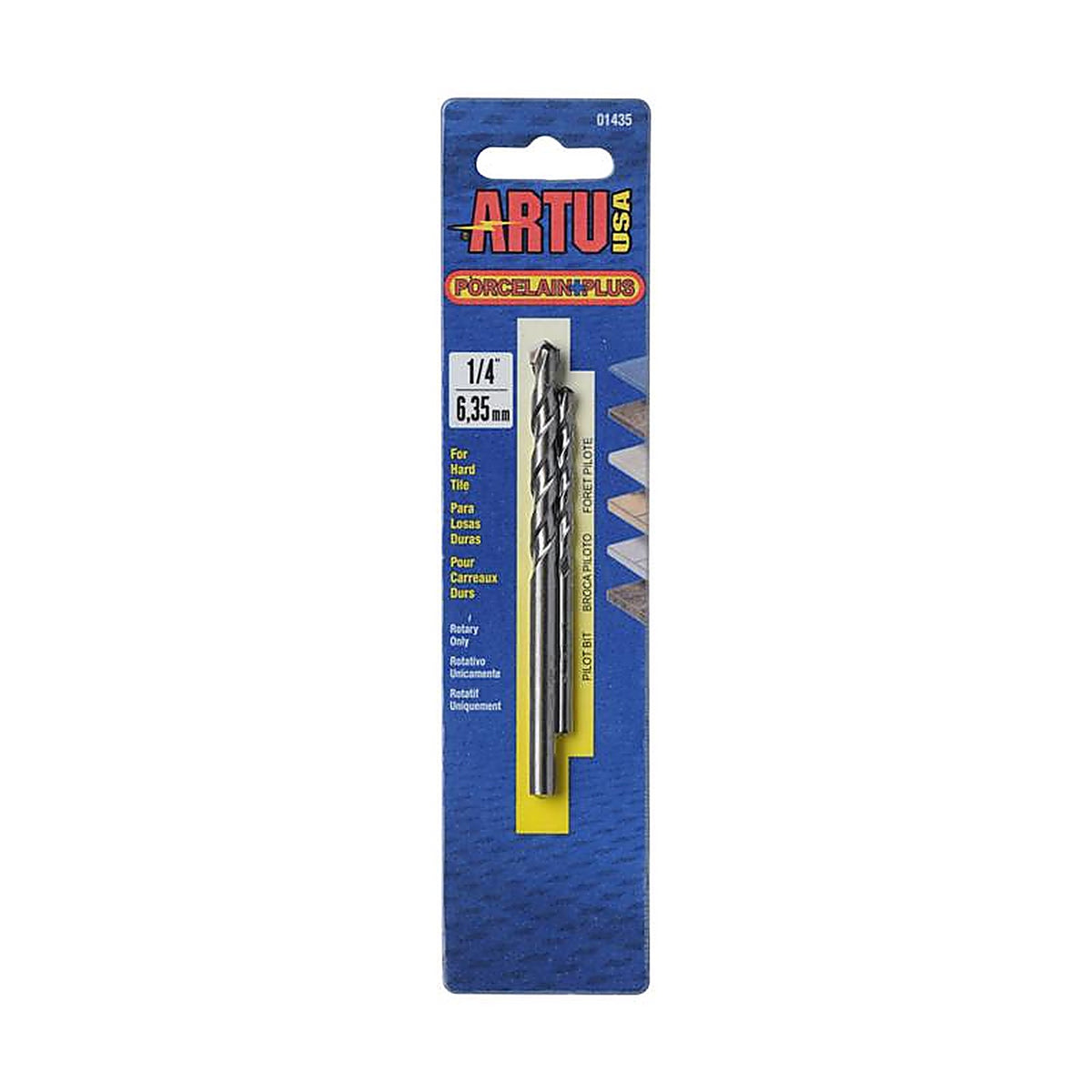 Artu - 1435 - Porcelain Plus 1/4 in. x 4-1/8 in. L Tungsten Carbide Tipped Glass and Tile Bit Set 2/pc.