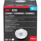 3M - 8200H10-DC - N95 Sanding and Fiberglass Respirator White 10 pc