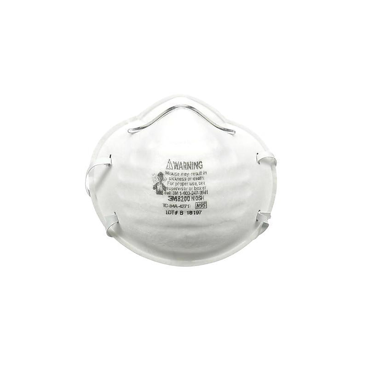3M - 8200H10-DC - N95 Sanding and Fiberglass Respirator White 10 pc