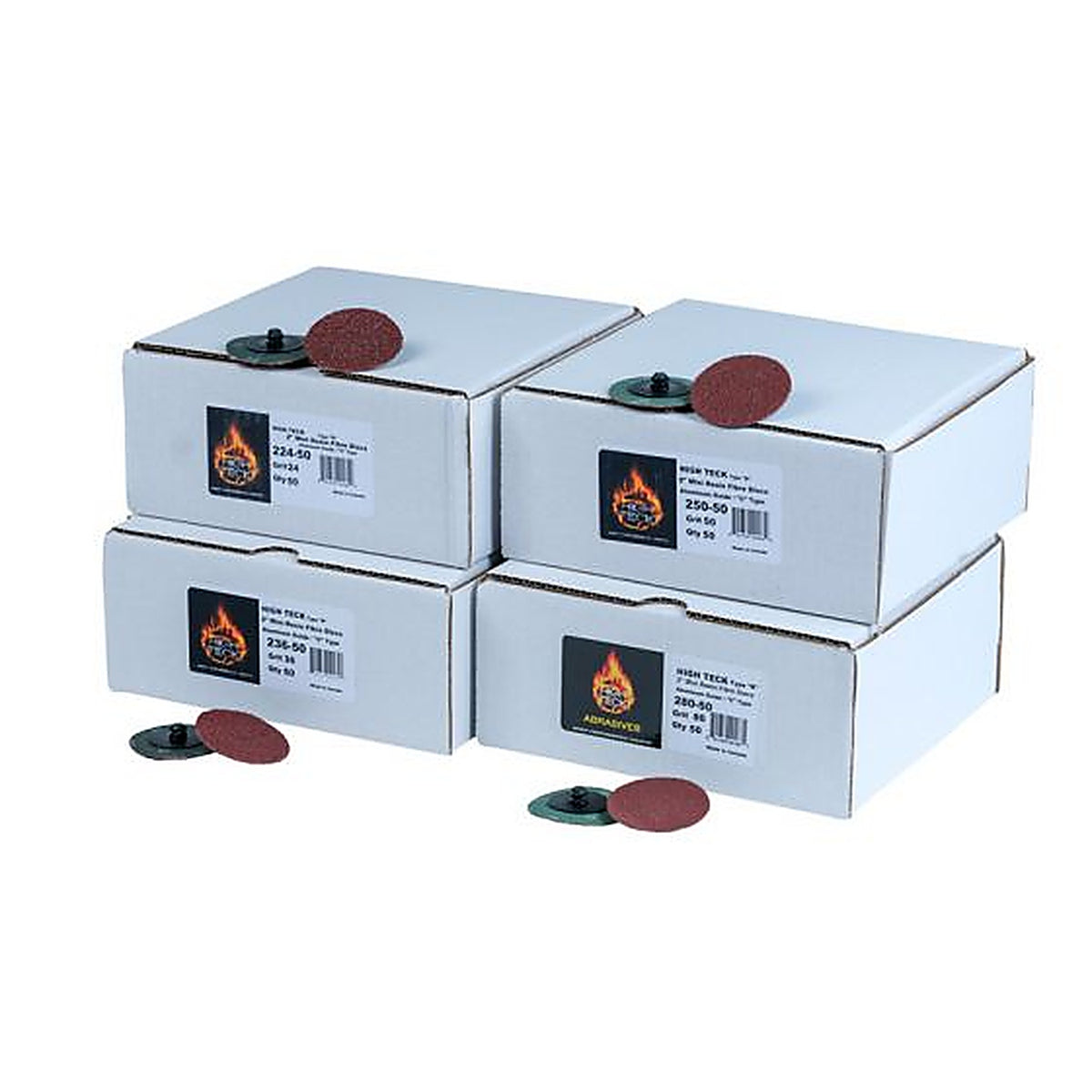 High Teck Products - 224-50 - High Teck R-Style Disc, 2 Inch Diameter, 24 Grit, Aluminum Oxide, Polymer Backing