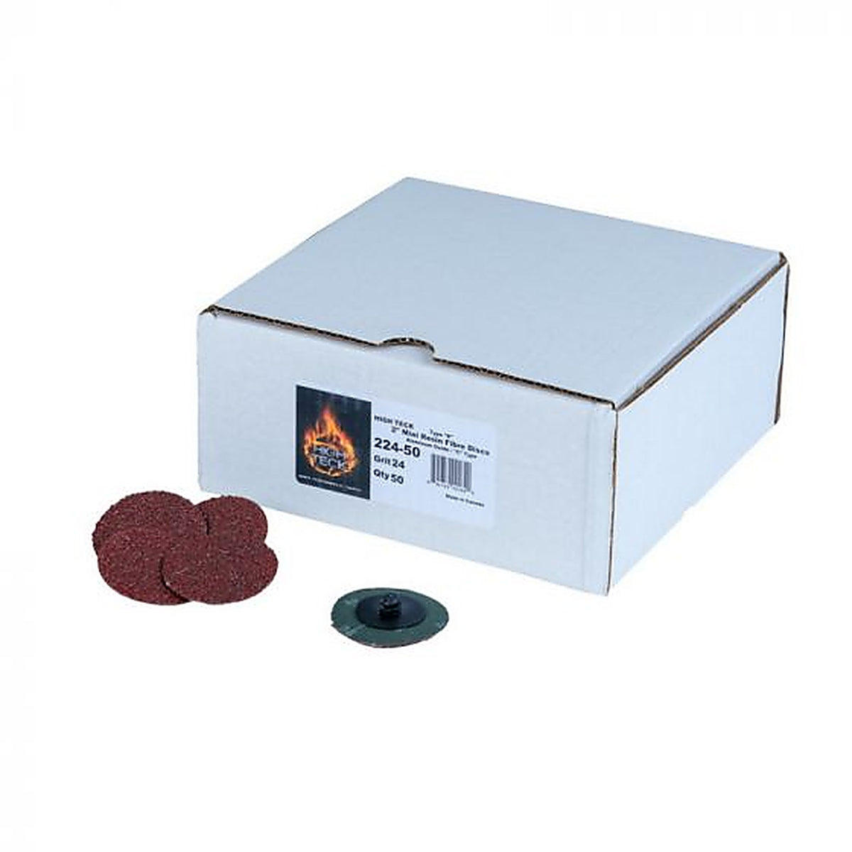 High Teck Products - 224-50 - High Teck R-Style Disc, 2 Inch Diameter, 24 Grit, Aluminum Oxide, Polymer Backing
