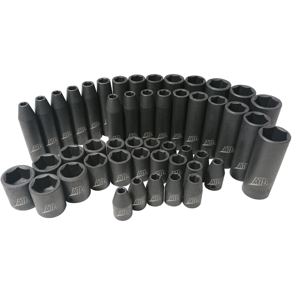 ATD - 2248 - 48 PC. 1/4 Drive 6 Point SAE & Metric Standard & Deep Impact Socket Set