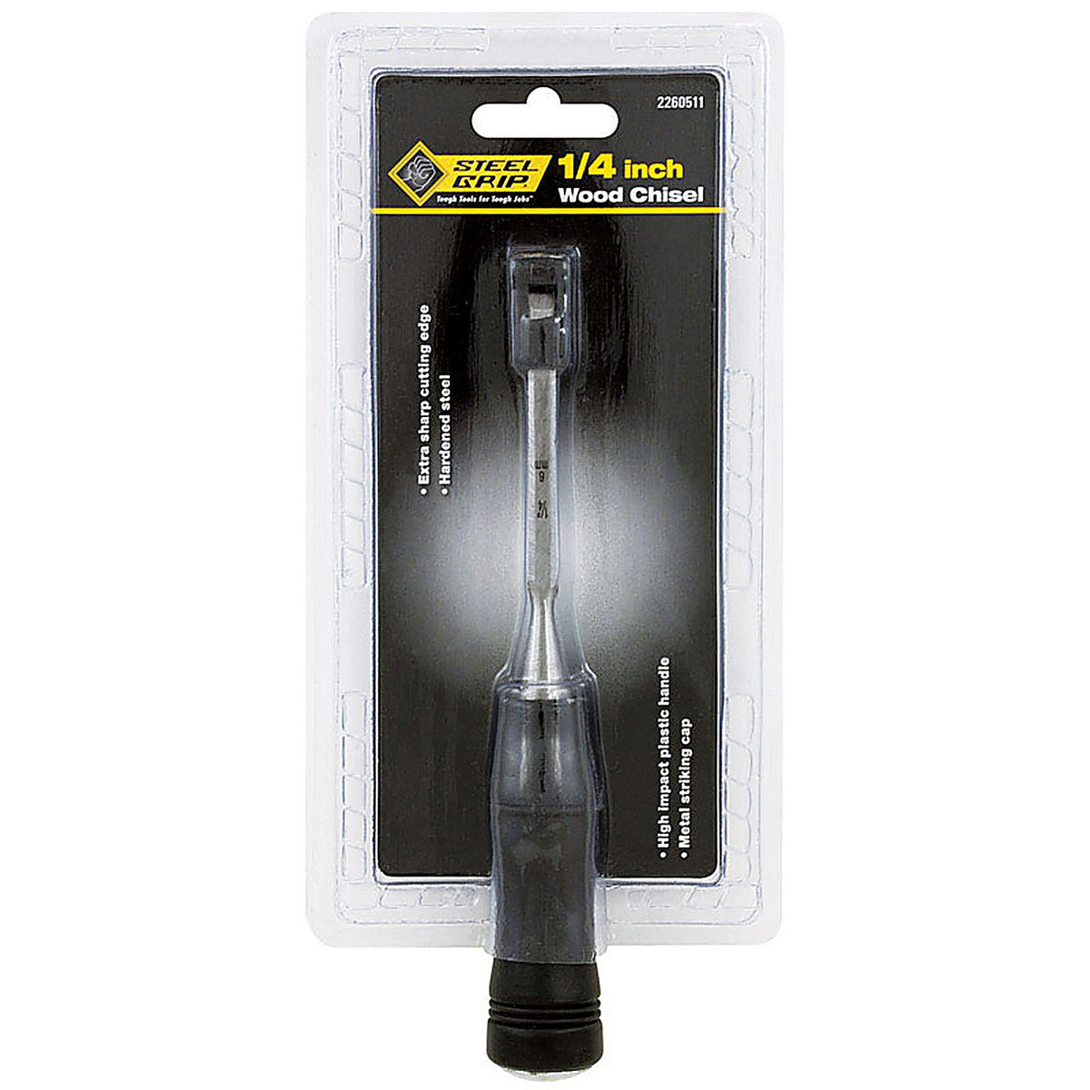 Steel Grip - 2260511 - 1/4 in. W x 4 in. L Hardened Steel Wood Chisel Black - 1/Pack
