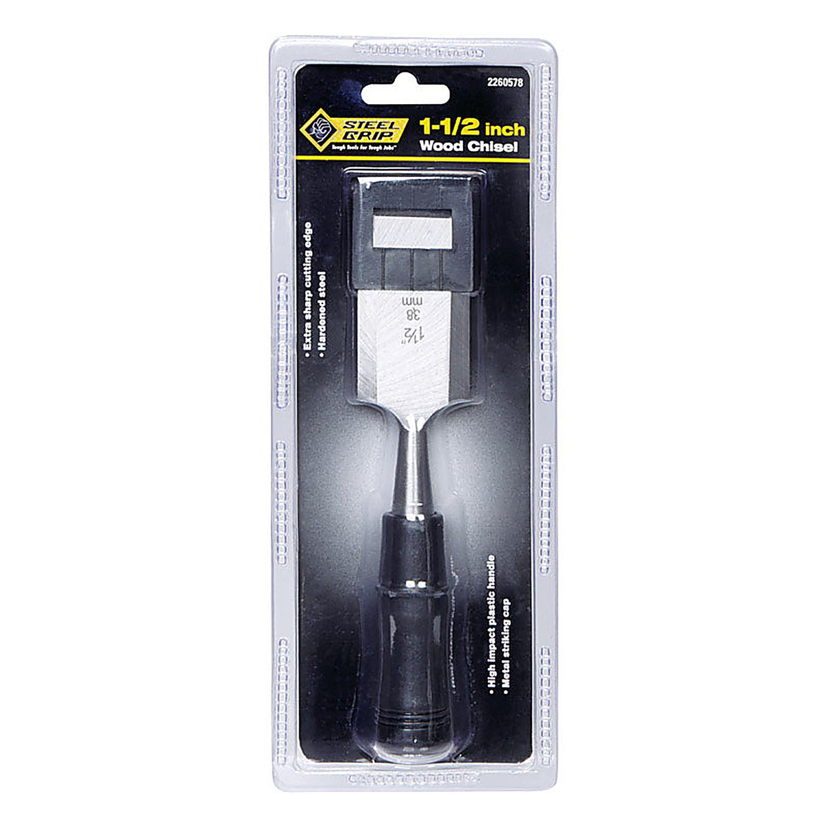 Steel Grip - 2260578 - 1-1/2 in. W x 4 in. L Hardened Steel Wood Chisel Black - 1/Pack