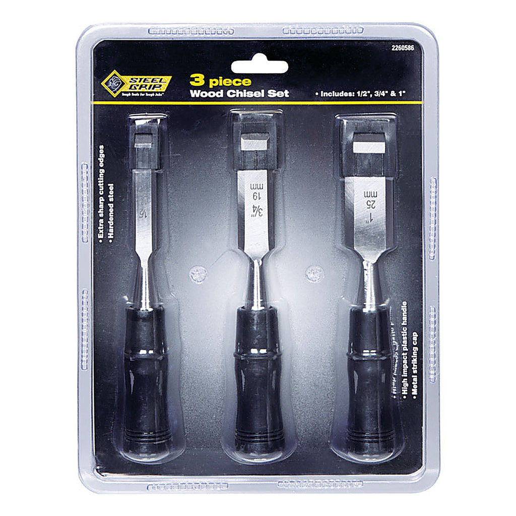 Steel Grip - 2260586 - Wood Chisel Set Black - 3/Pack
