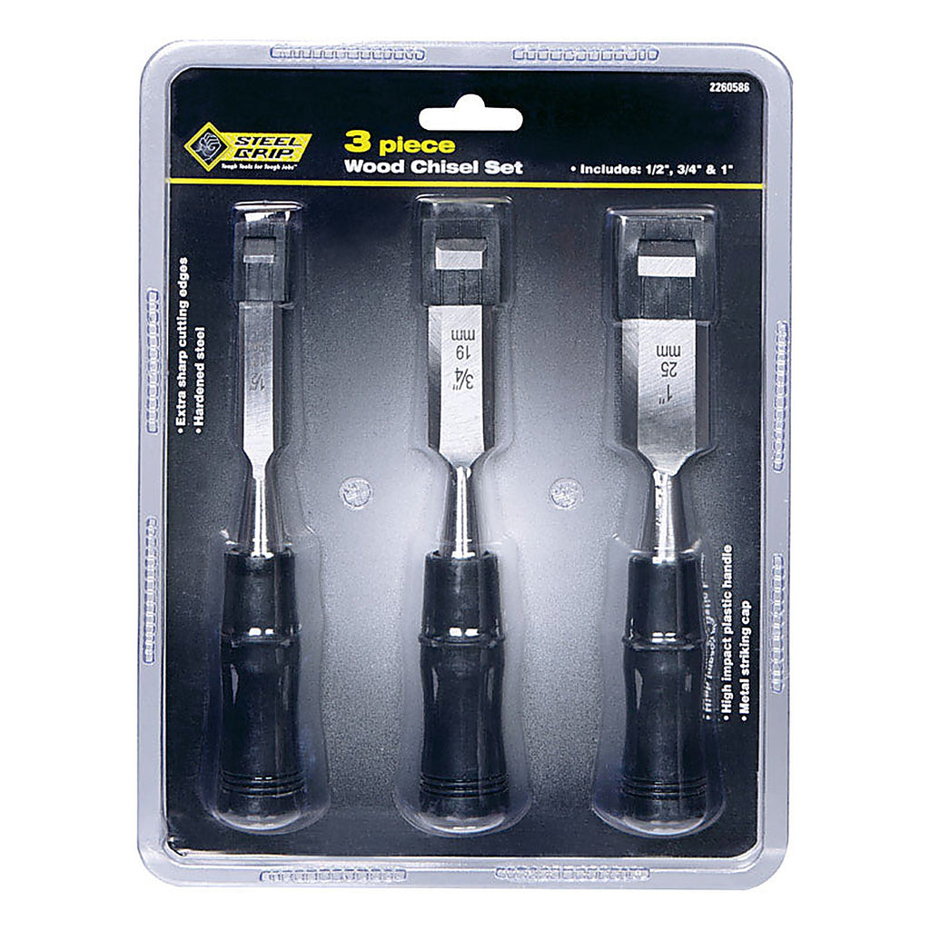 Steel Grip - 2260586 - Wood Chisel Set Black - 3/Pack