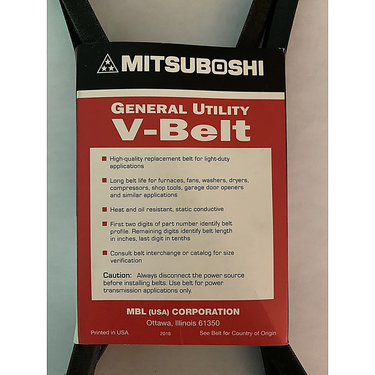 Mitsuboshi - 4L680A - FHP 4L680 General Utility V-Belt 0.5 in. W x 68 in. L For Fractional Horsepower Motors