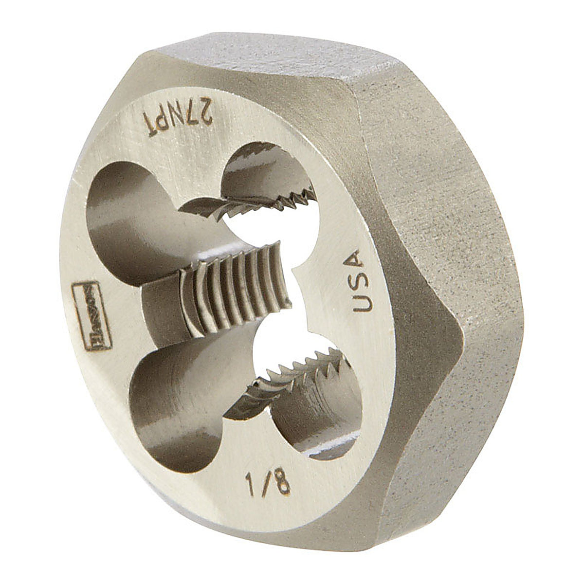 Irwin - 9502ZR - Hanson High Carbon Steel SAE Hexagon Die 1/8 in.-27NPT 1/pc.