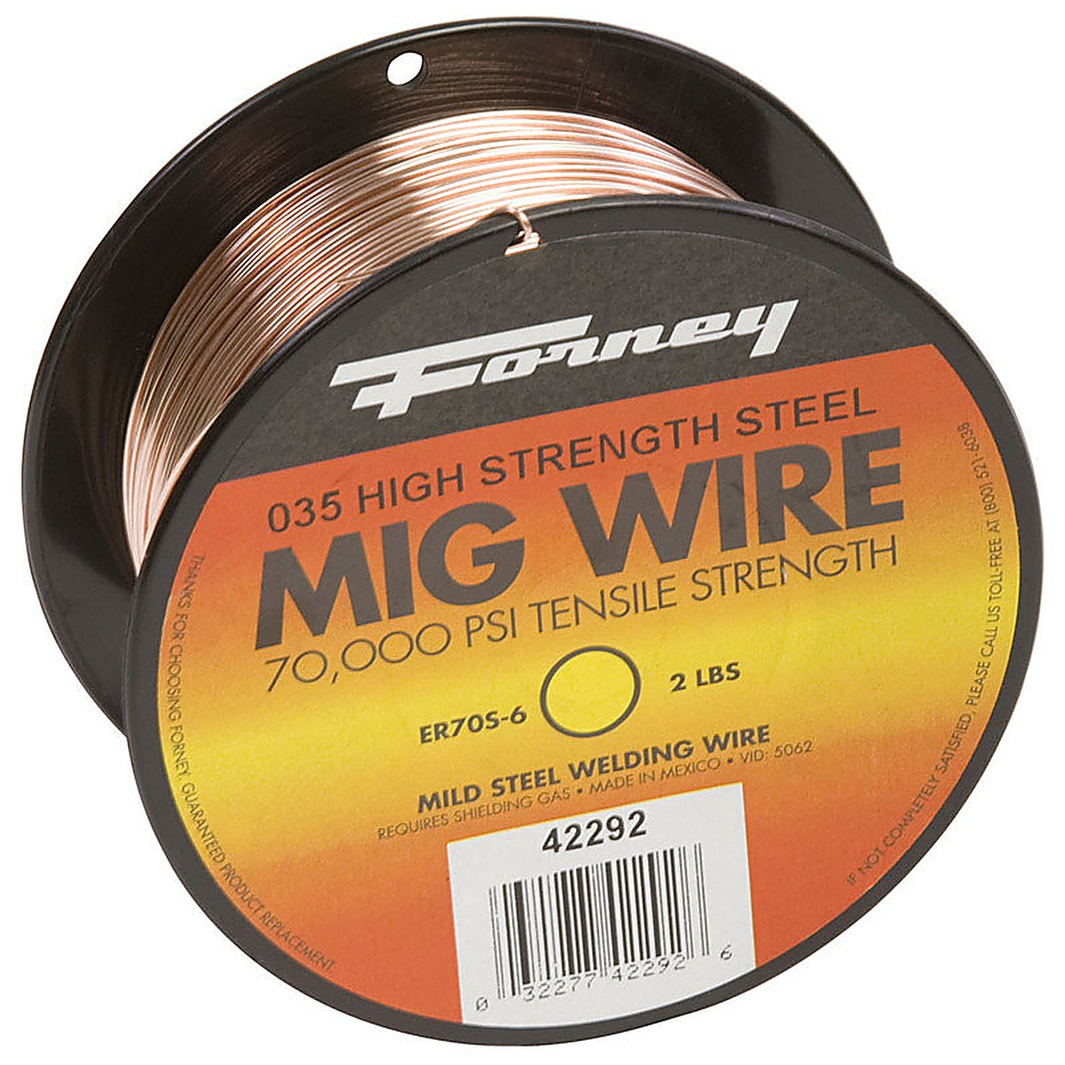 Forney - 42292 - ER70S-6 0.035 in. Mild Steel MIG Welding Wire 70000 psi 2 lb