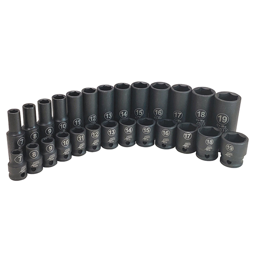 ATD - 2326 - 26-Pc 3/8IN Drive 6 Point Metric Standard and Deep Impact Socket Set