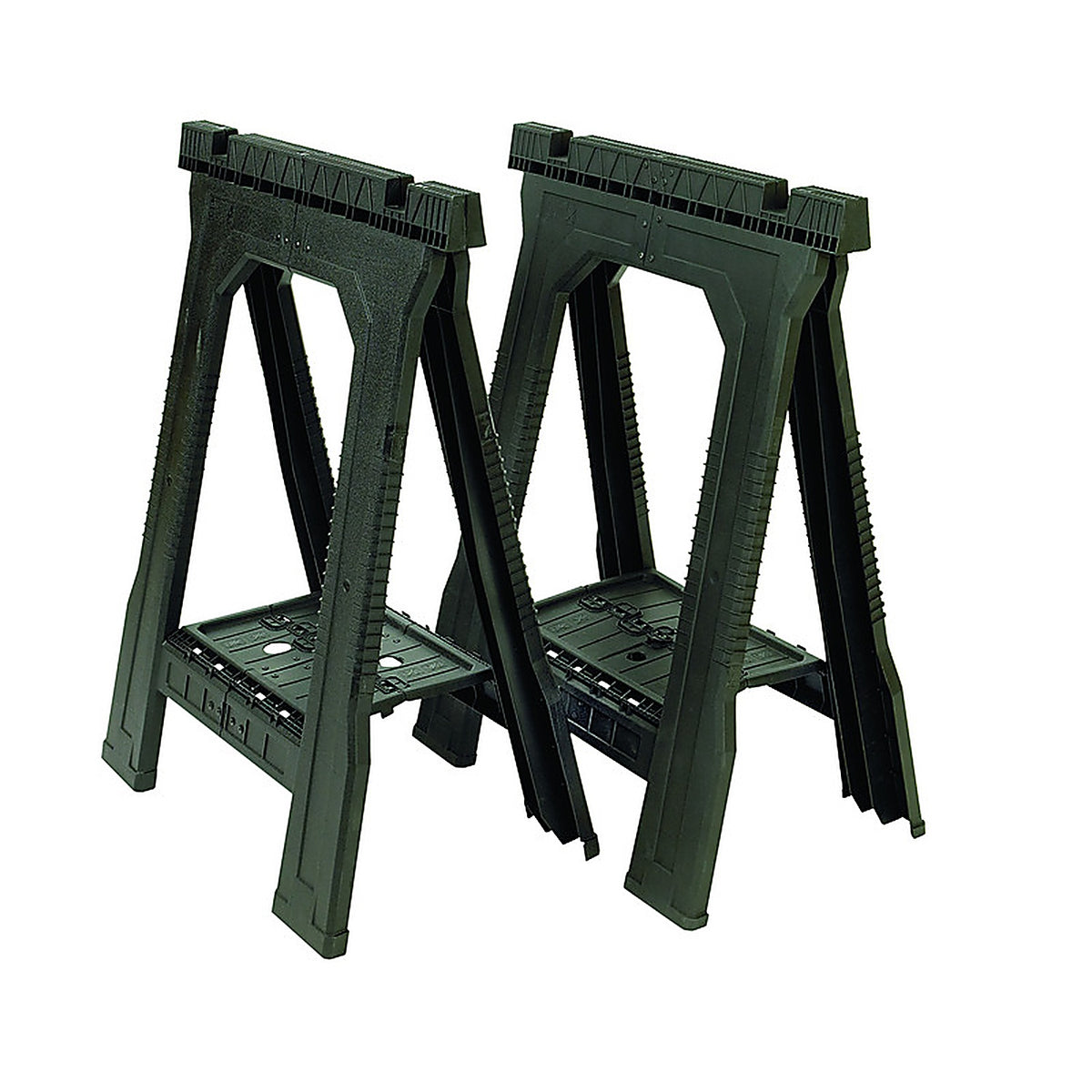 Stanley - STST60952 - 32 in. H x 22-1/2 in. W x 5 in. D Folding Sawhorse 800 lb. capacity Black - 2/Pack
