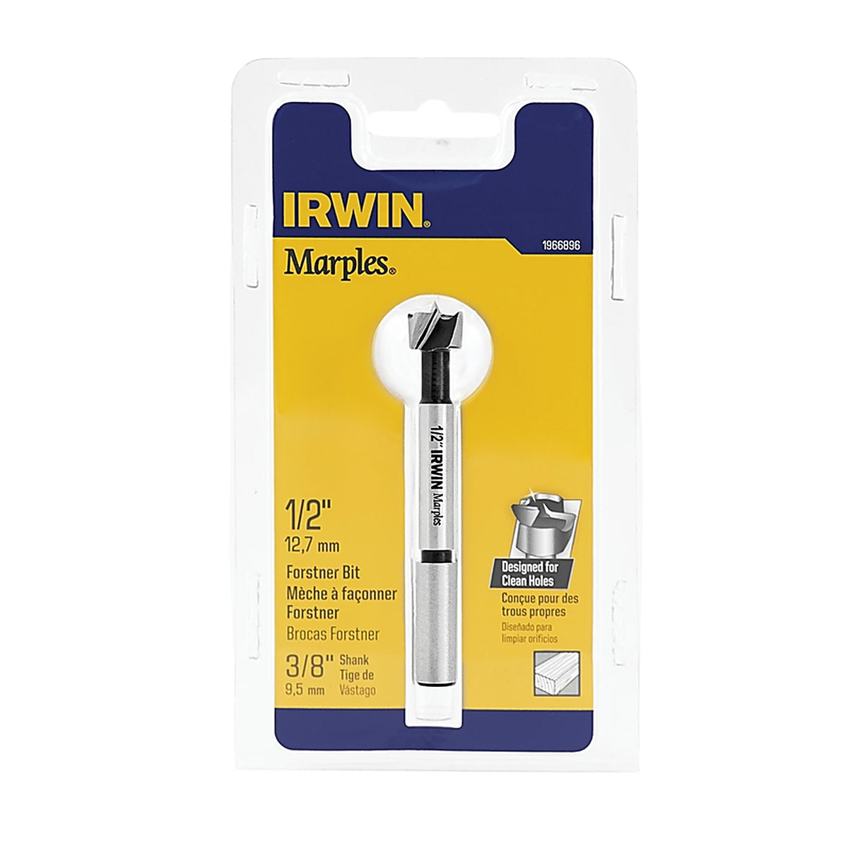 Irwin - 1966896 - Marples 1/2 in. x 4 in. L Carbon Steel Forstner Drill Bit 1/pc.