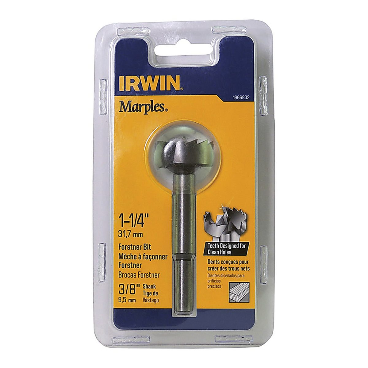 Irwin - 1966932 - Marples 1-1/4 in. x 4 in. L Carbon Steel Forstner Drill Bit 1/pc.