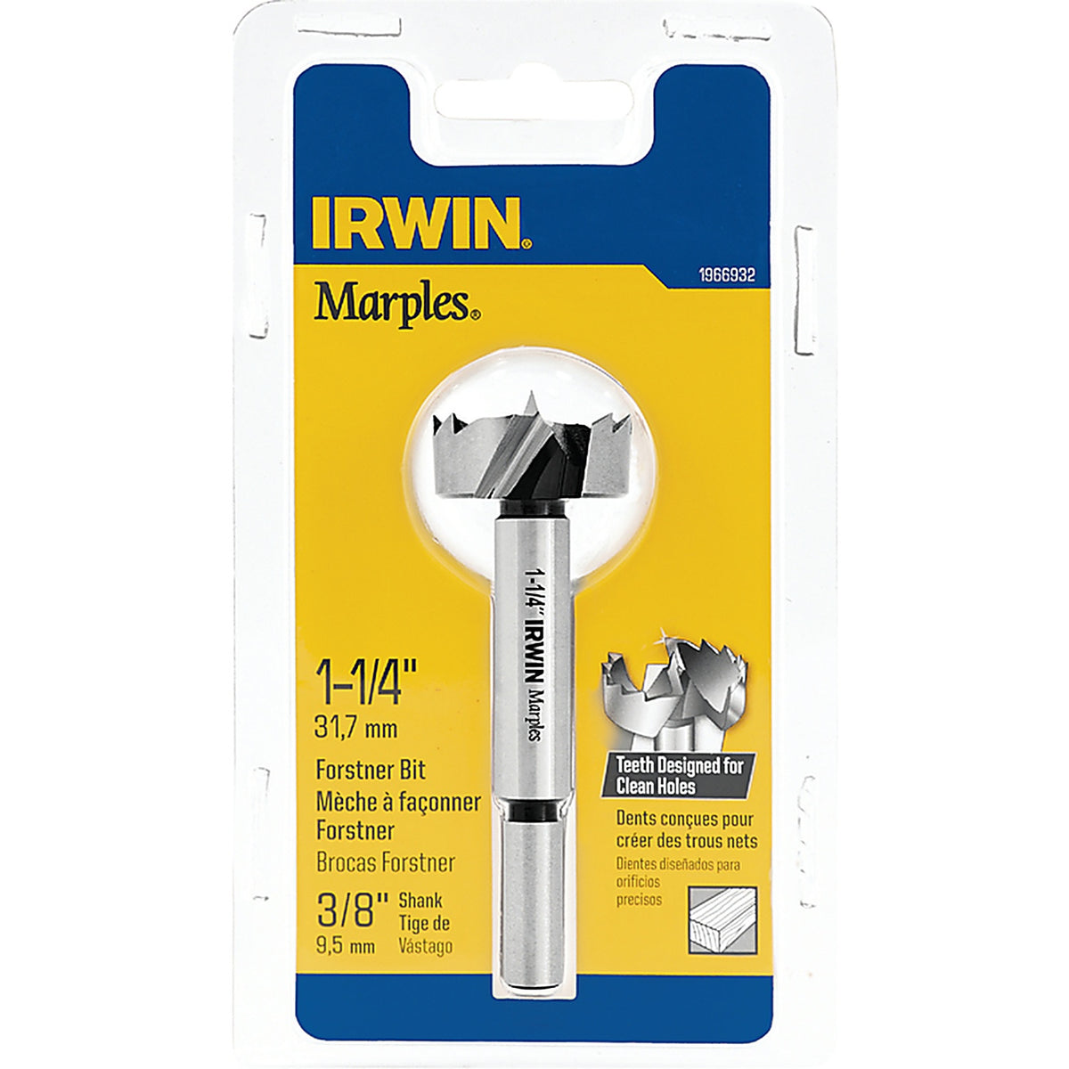 Irwin - 1966932 - Marples 1-1/4 in. x 4 in. L Carbon Steel Forstner Drill Bit 1/pc.