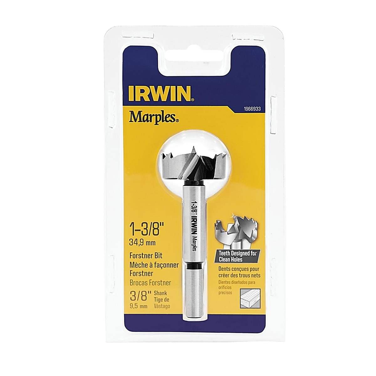 Irwin - 1966933 - Marples 1-3/8 in. x 4 in. L Carbon Steel Forstner Drill Bit 1/pc.