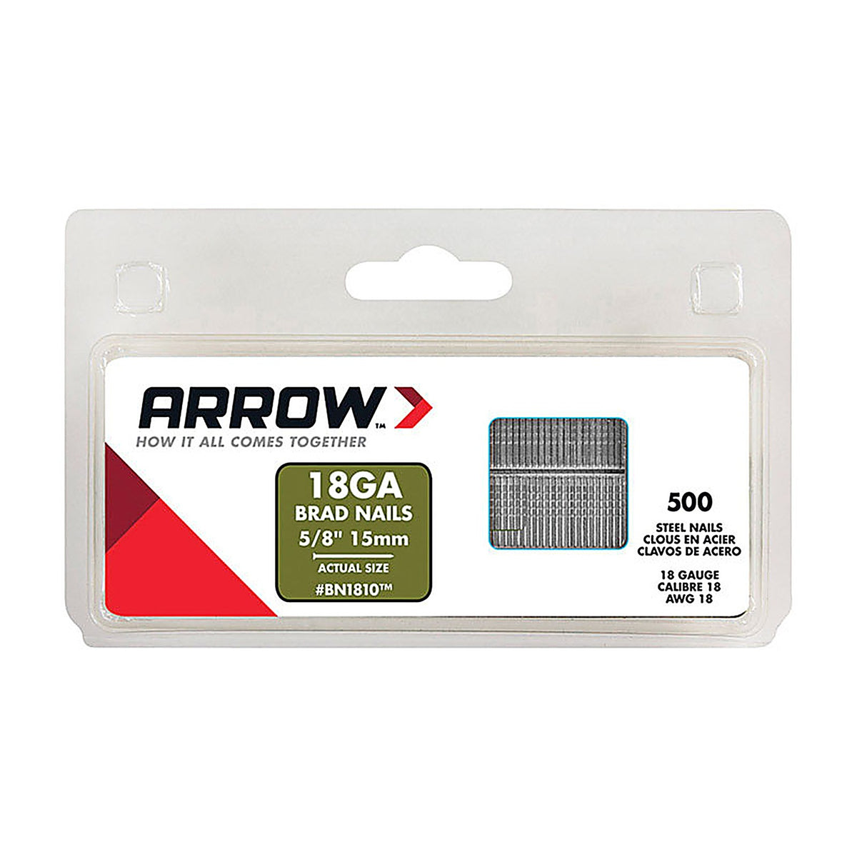 Arrow Fastener - BN1810CS - BN18 18 Ga. x 5/8 in. L Galvanized Steel Brad Nails - 1000/Pack 0.32 lb.