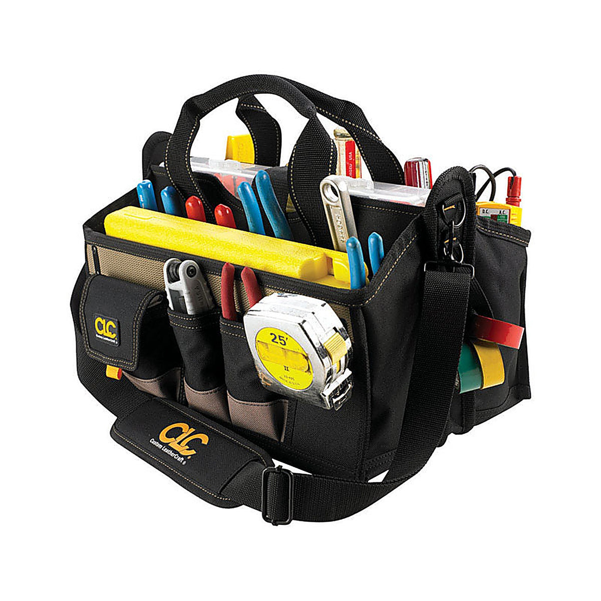 CLC - 1529 - 9 in. W X 16 in. H Polyester Tool Bag 17 pocket Black/Tan 1 pc