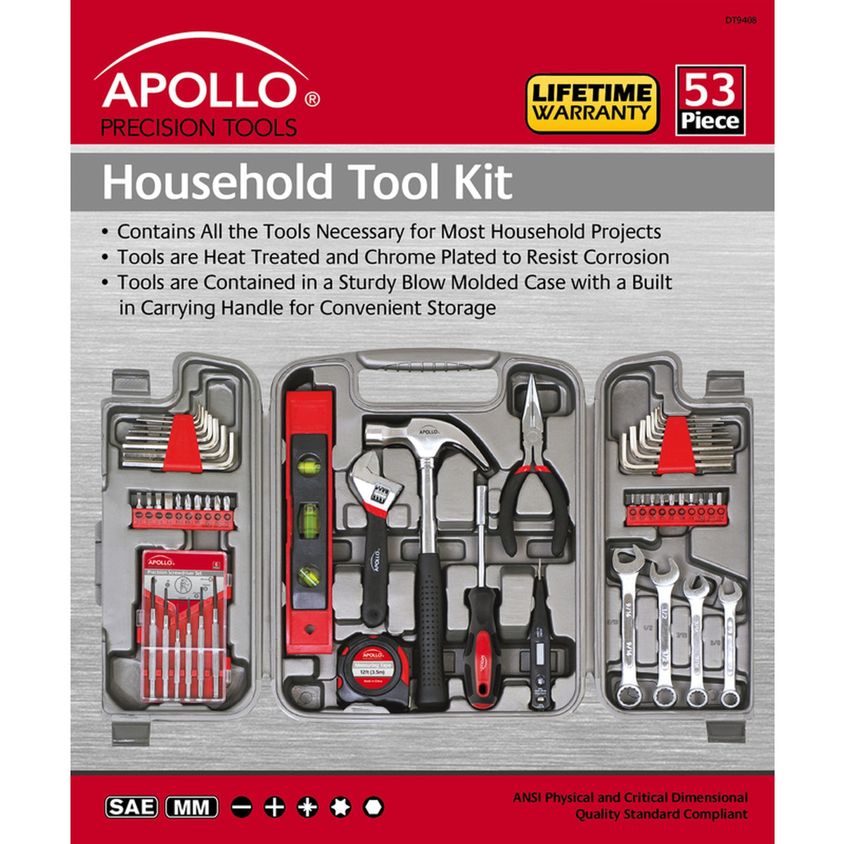 Apollo - DT9408 - Household Tool Kit 53/pc.