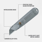 Stanley - 10-209 - Classic 199 5-3/8 in. Fixed Blade Utility Knife Gray - 1/Pack