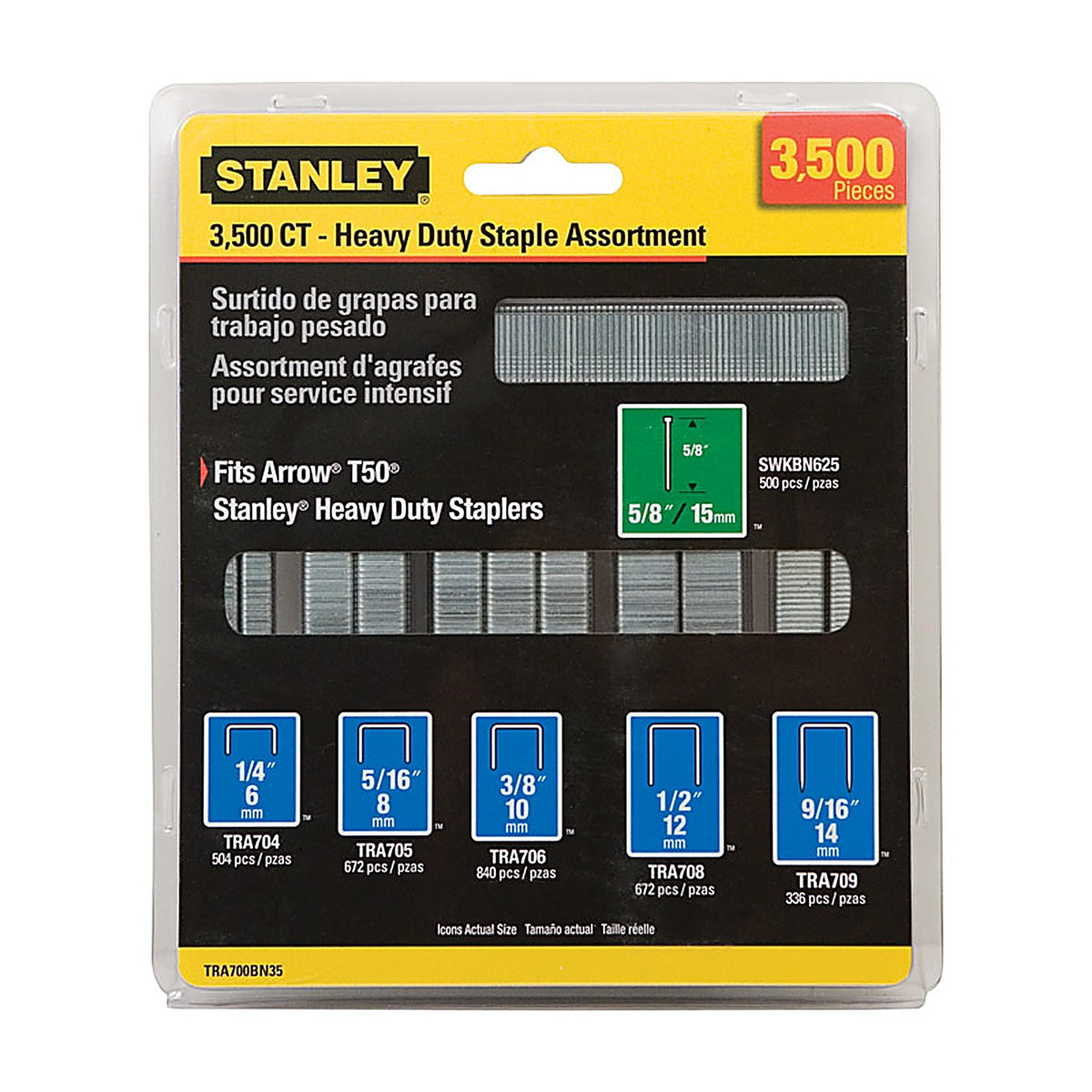 Stanley - TRA700BN35 - 18 Ga. Narrow Crown Heavy Duty Staples - 3500/Pack