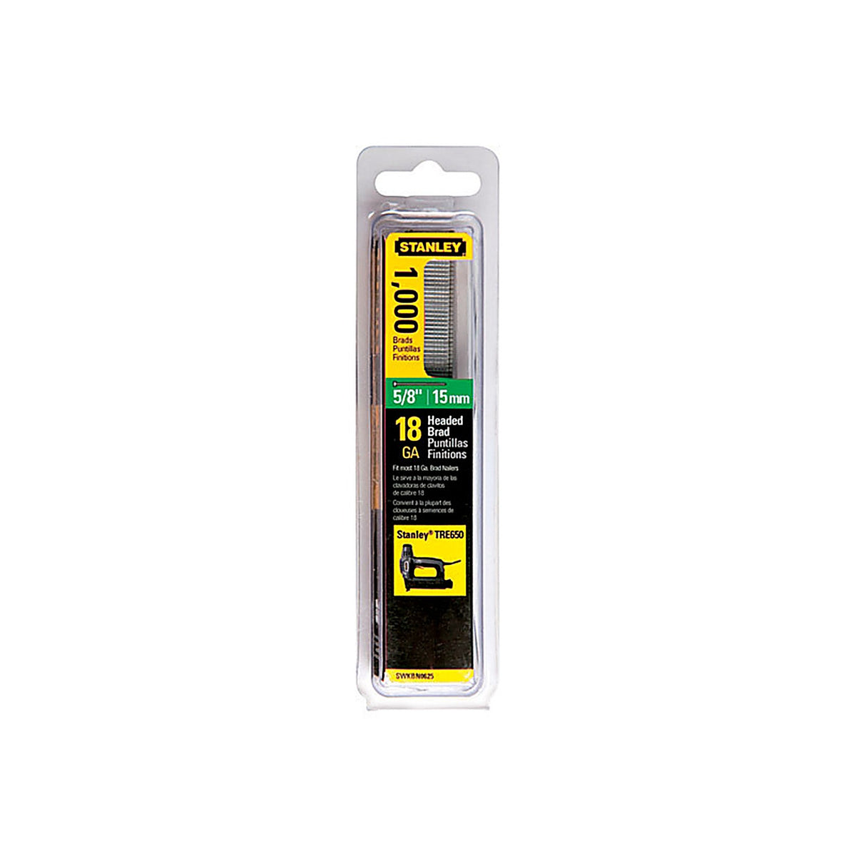 Stanley - SWKBN625S - 18 Ga. x 5/8 in. L Steel Brad Nails - 1000/Pack