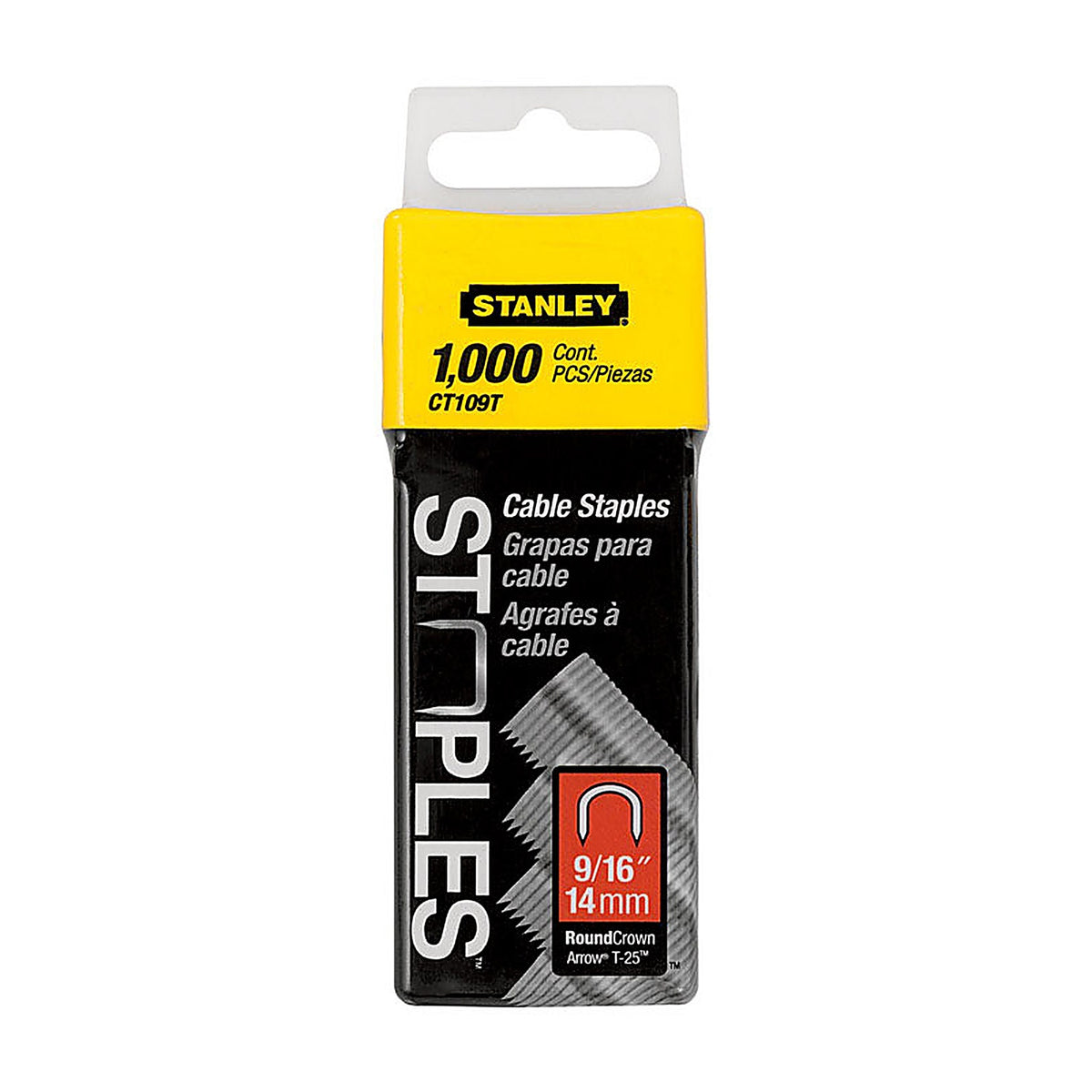 Stanley - CT109T - 9/16 in. L 20 Ga. Narrow Crown Cable Staples - 1000/Pack