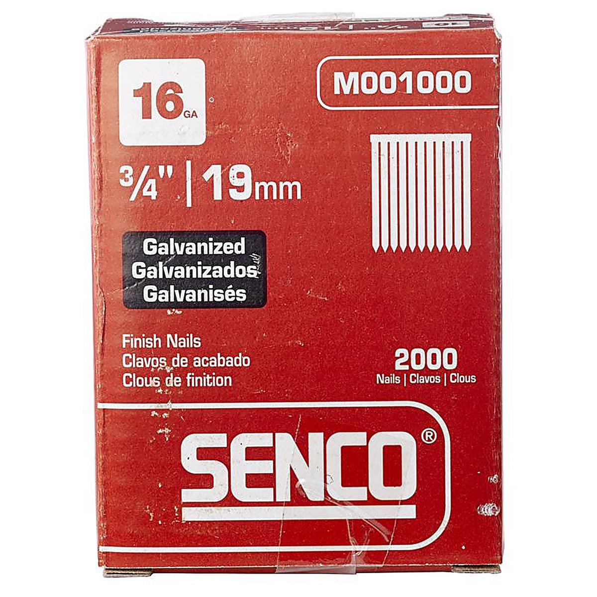 Senco - M001000 - 3/4 in. L X 16 Ga. Straight Strip Galvanized Finish Nails 20 deg 2000 pk