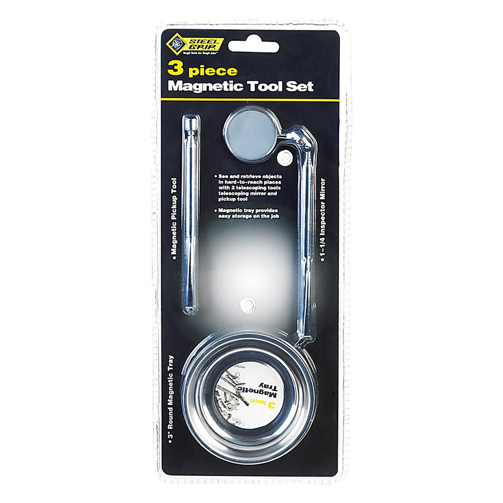 Steel Grip - DR67849 - Stainless Steel Magnetic Tool Set 1 lb. pull Silver 3/pc.