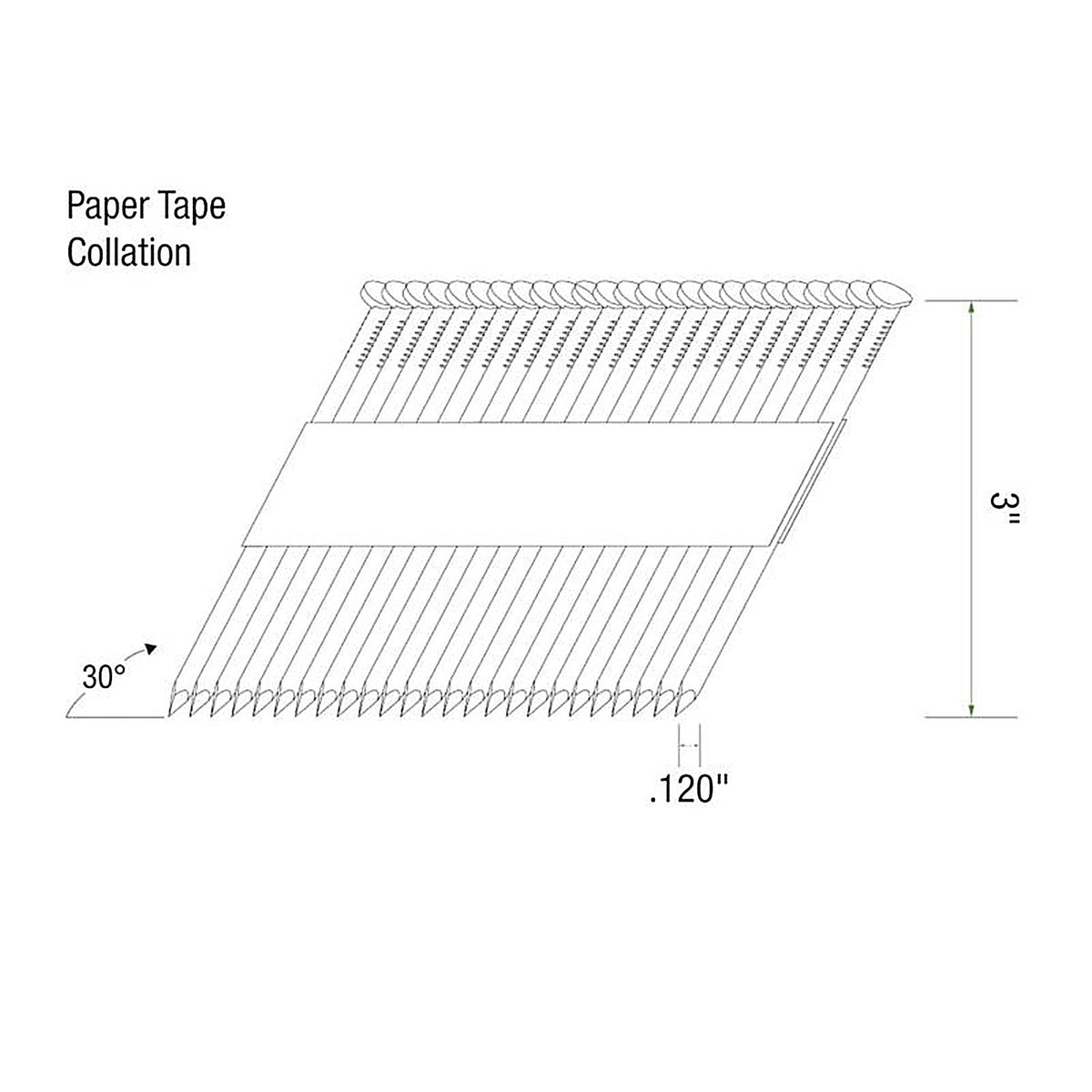 Grip-Rite - GRSP10D - 3 in. 12 Ga. Angled Strip Framing Nails 30 deg. Smooth Shank - 2000/Pack