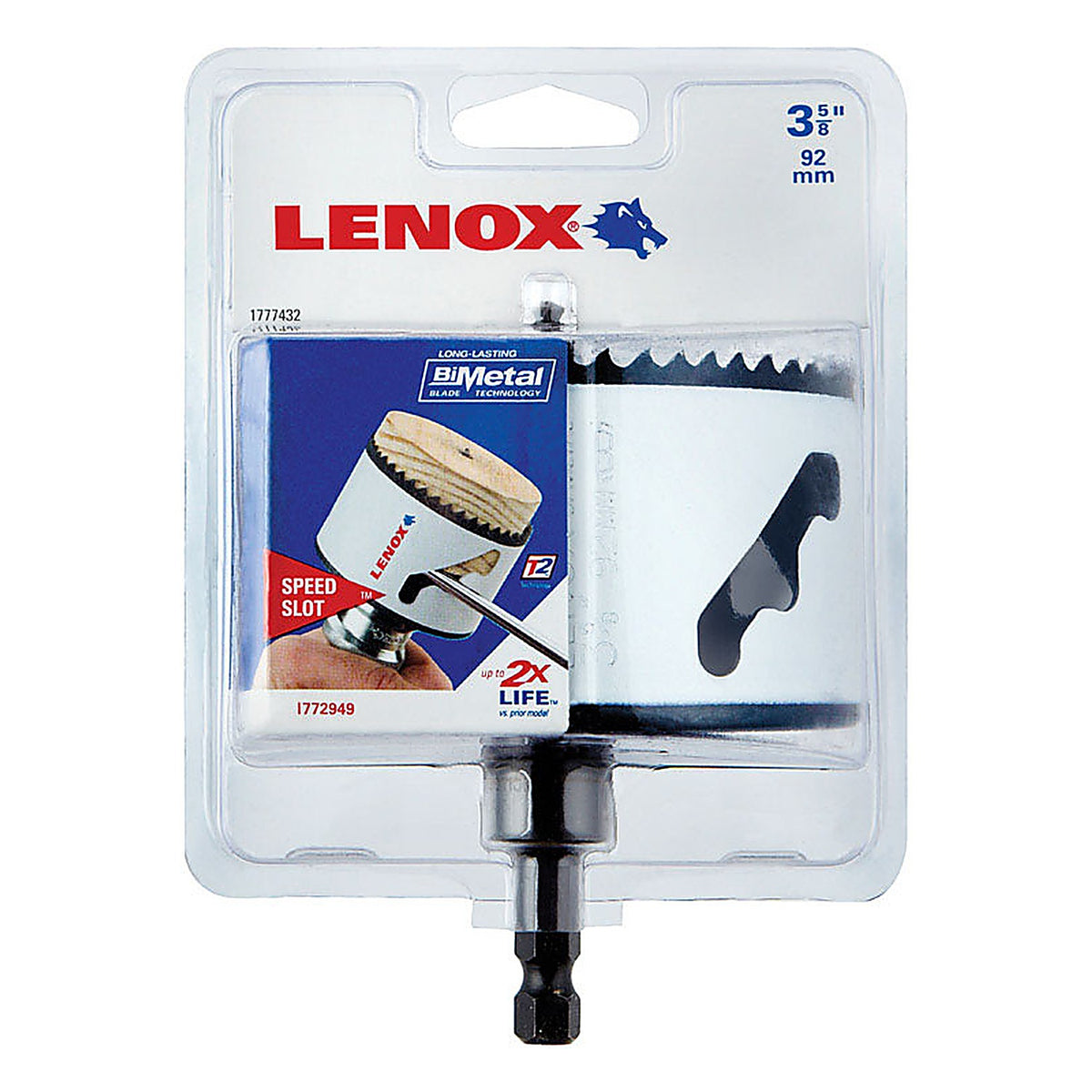 Lenox - 1772949 - Speed Slot 3-5/8 in. Bi-Metal Hole Saw 1 pc