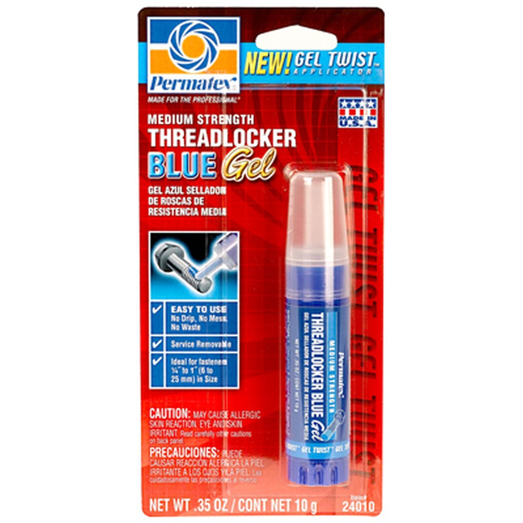 Permatex - 24010 - GEL TWIST Medium Strength Threadlocker BLUE Gel, 10 g GEL TWIST applicator