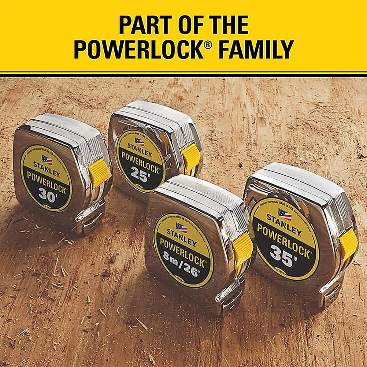 Stanley - 33-425 - PowerLock 25 ft. L x 1 in. W Tape Measure - 1/Pack