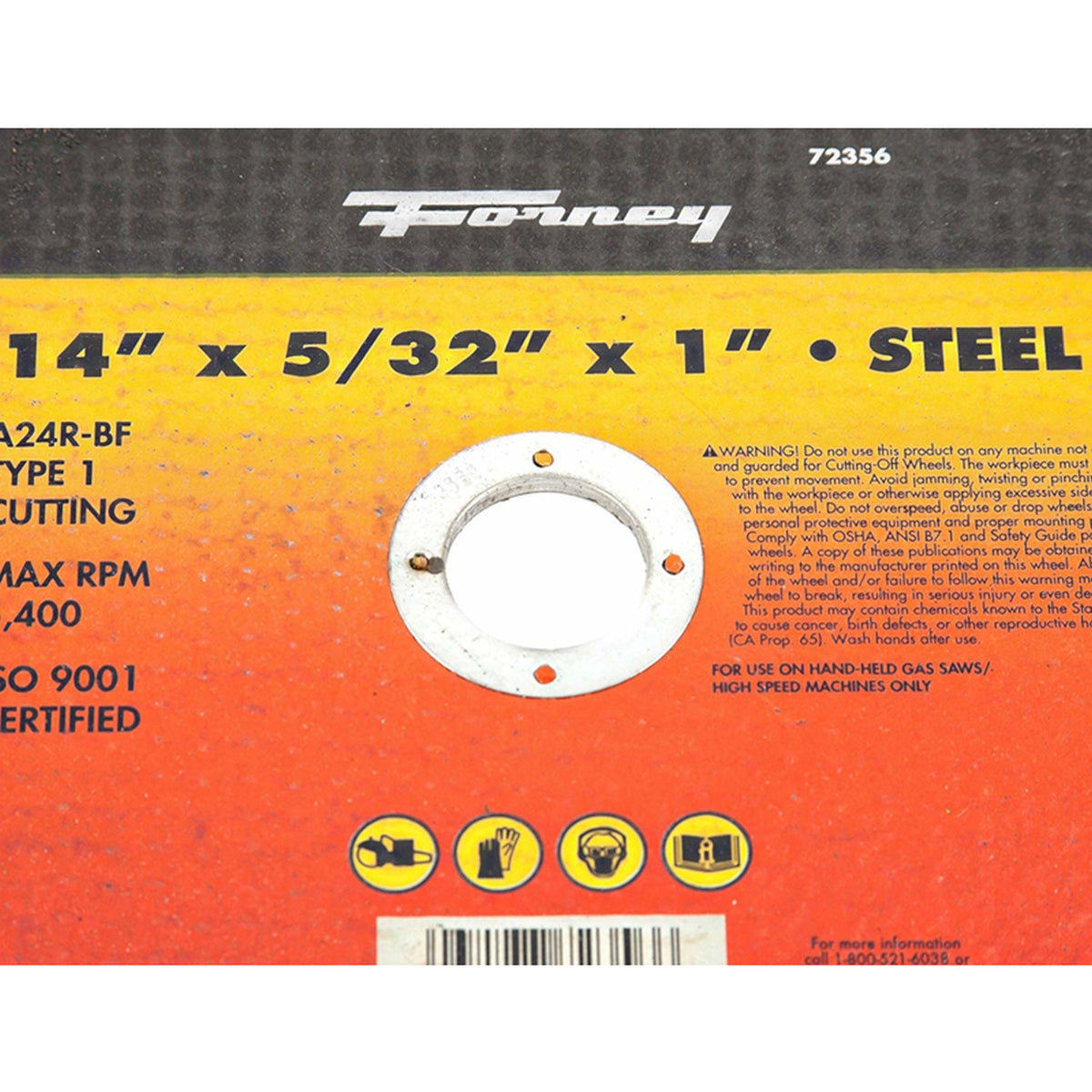 Forney - 72356 - 14 in. D X 1 in. S Aluminum Oxide Metal Cutting Wheel 1 pc