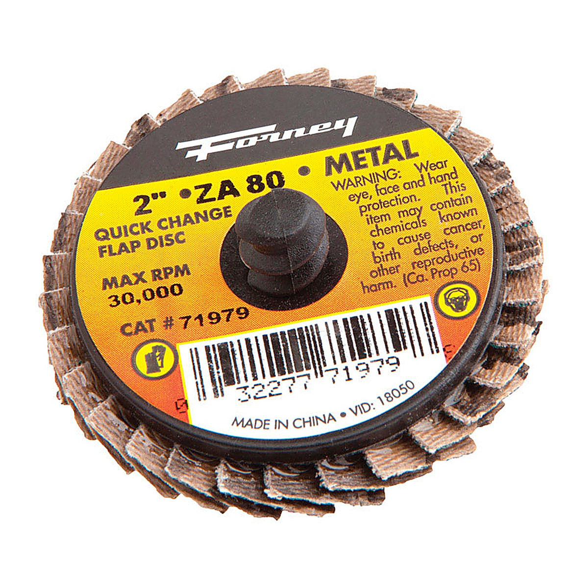 Forney - 71979 - 2 in. D Aluminum Oxide Thread Arbor Flap Disc 80 Grit 1 pc