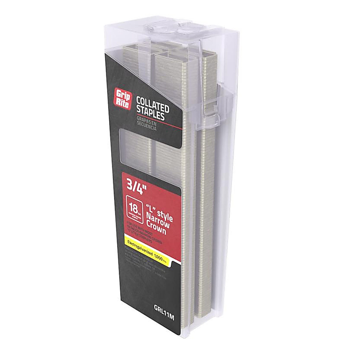 Grip-Rite - GRL11M - 1/4 in. W x 3/4 in. L L-Style 18 Ga. Narrow Crown Staples - 1000/Pack
