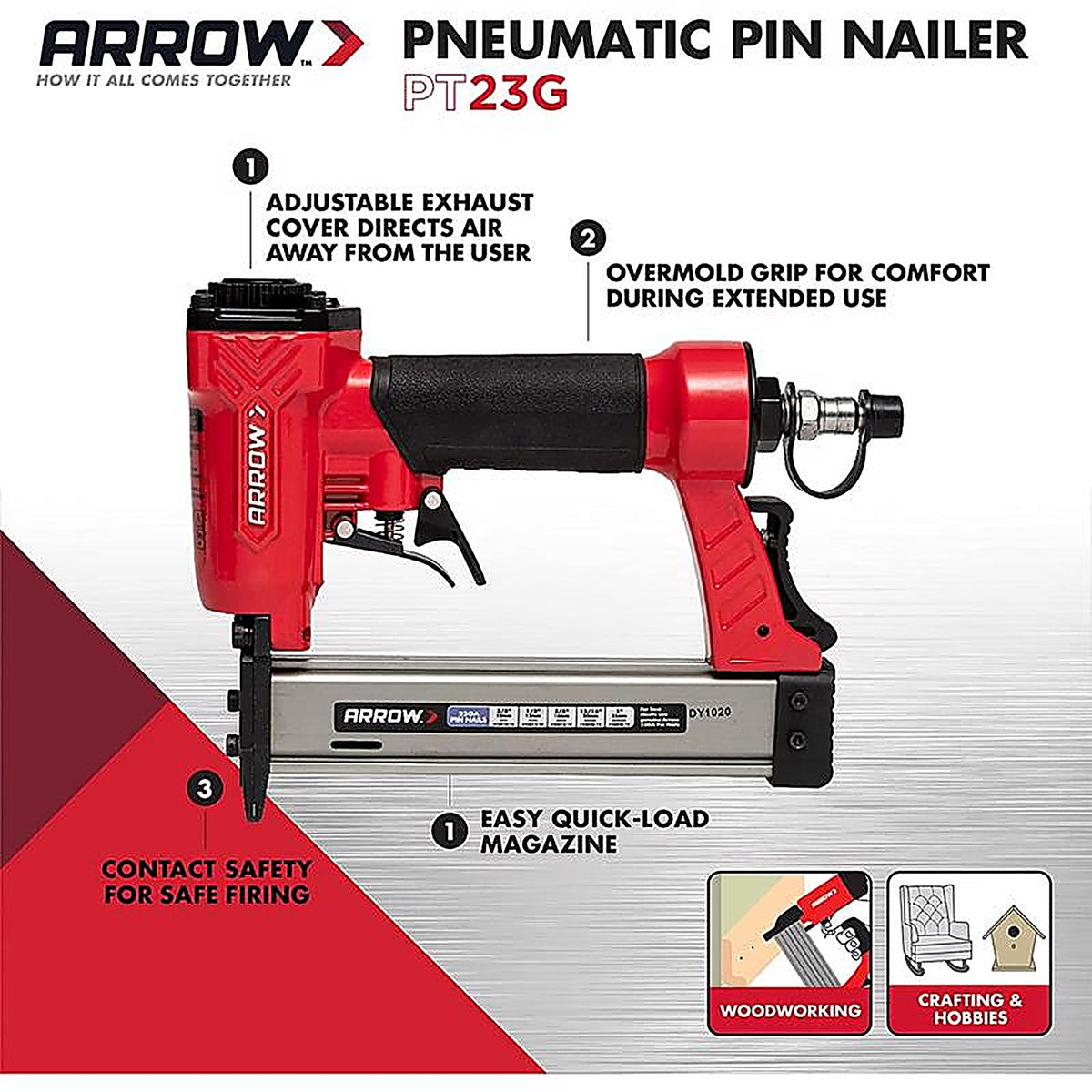 Arrow Fastener - PT23G - PT23G Pneumatic 23 Ga. Pin Nailer