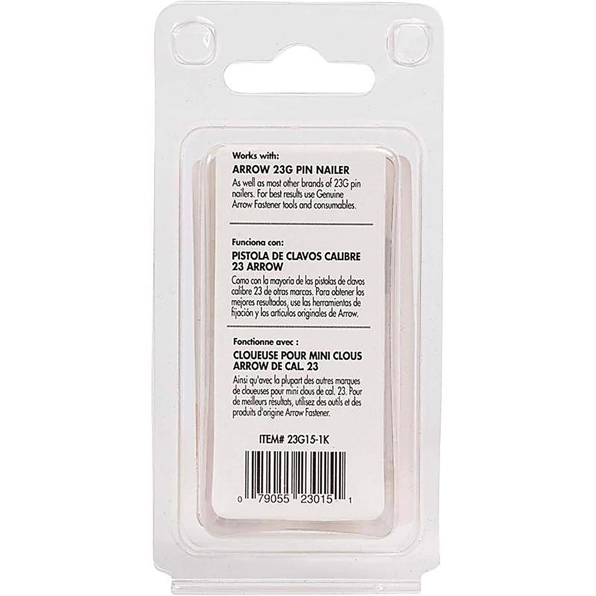 Arrow Fastener - 23G15-1K - 5/8 in. 23 Ga. Straight Strip Pin Nails Smooth Shank 1,000/Pack