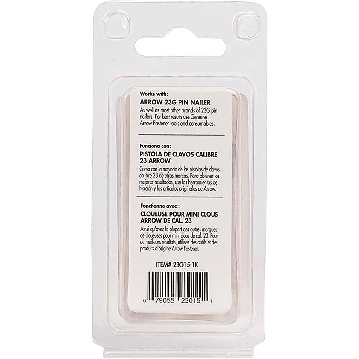 Arrow Fastener - 23G12-1K - 1/2 in. 23 Ga. Straight Strip Pin Nails Smooth Shank 1,000/Pack