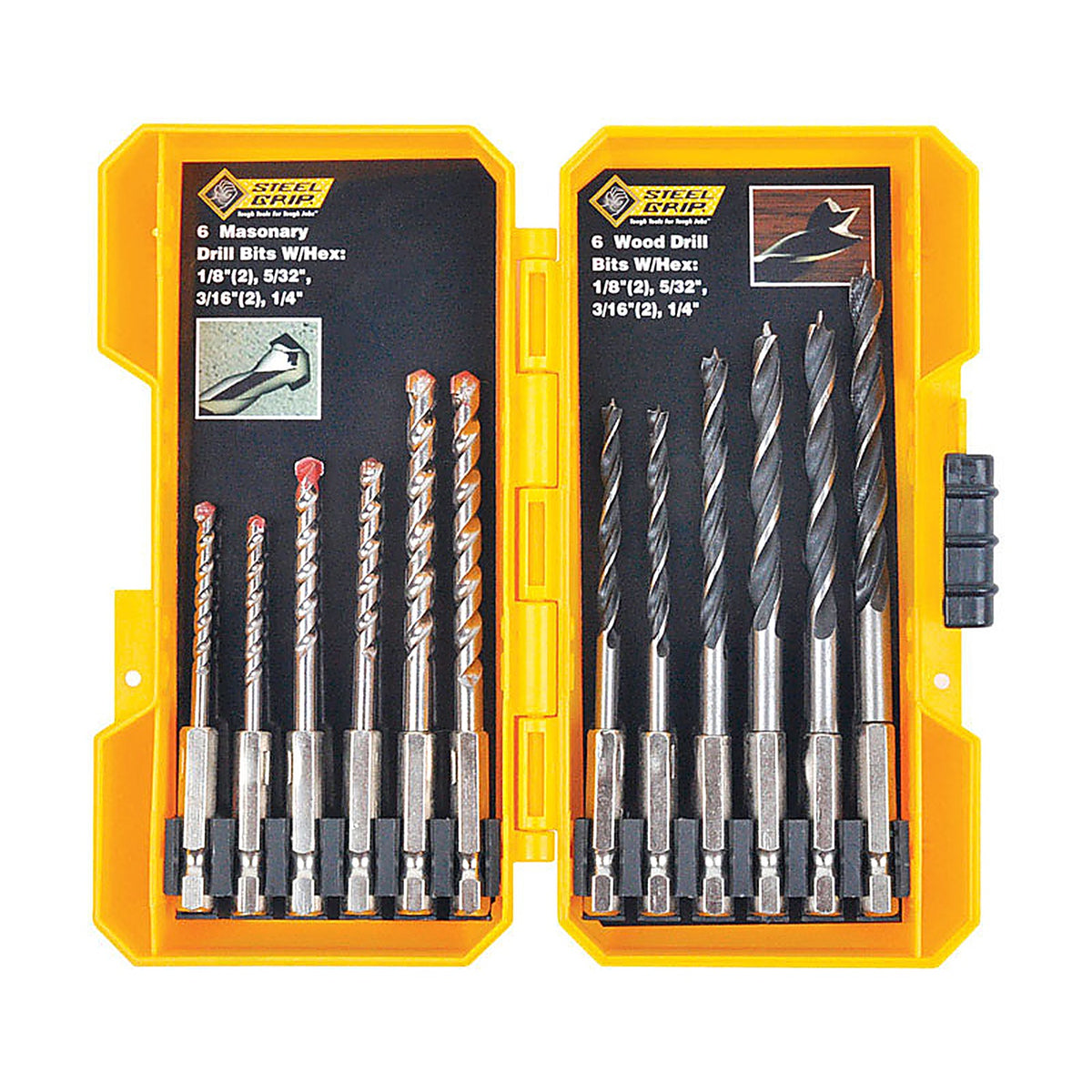 Steel Grip - DR62511A - Carbon Steel Drill Bit Set 12/pc.