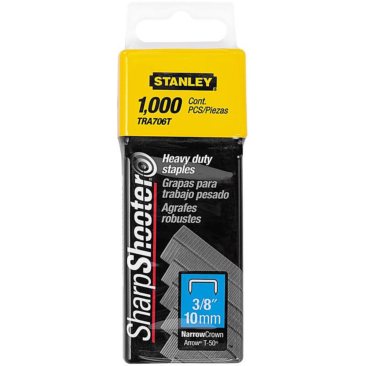 Stanley - TRA706T - Sharp Shooter 27/64 in. W x 3/8 in. L Narrow Crown Heavy Duty Staples - 1000/Pack