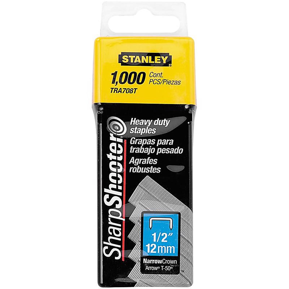 Stanley - TRA708T - Sharp Shooter 27/64 in. W x 1/2 in. L 23 Ga. Narrow Crown Heavy Duty Staples - 1000/Pack