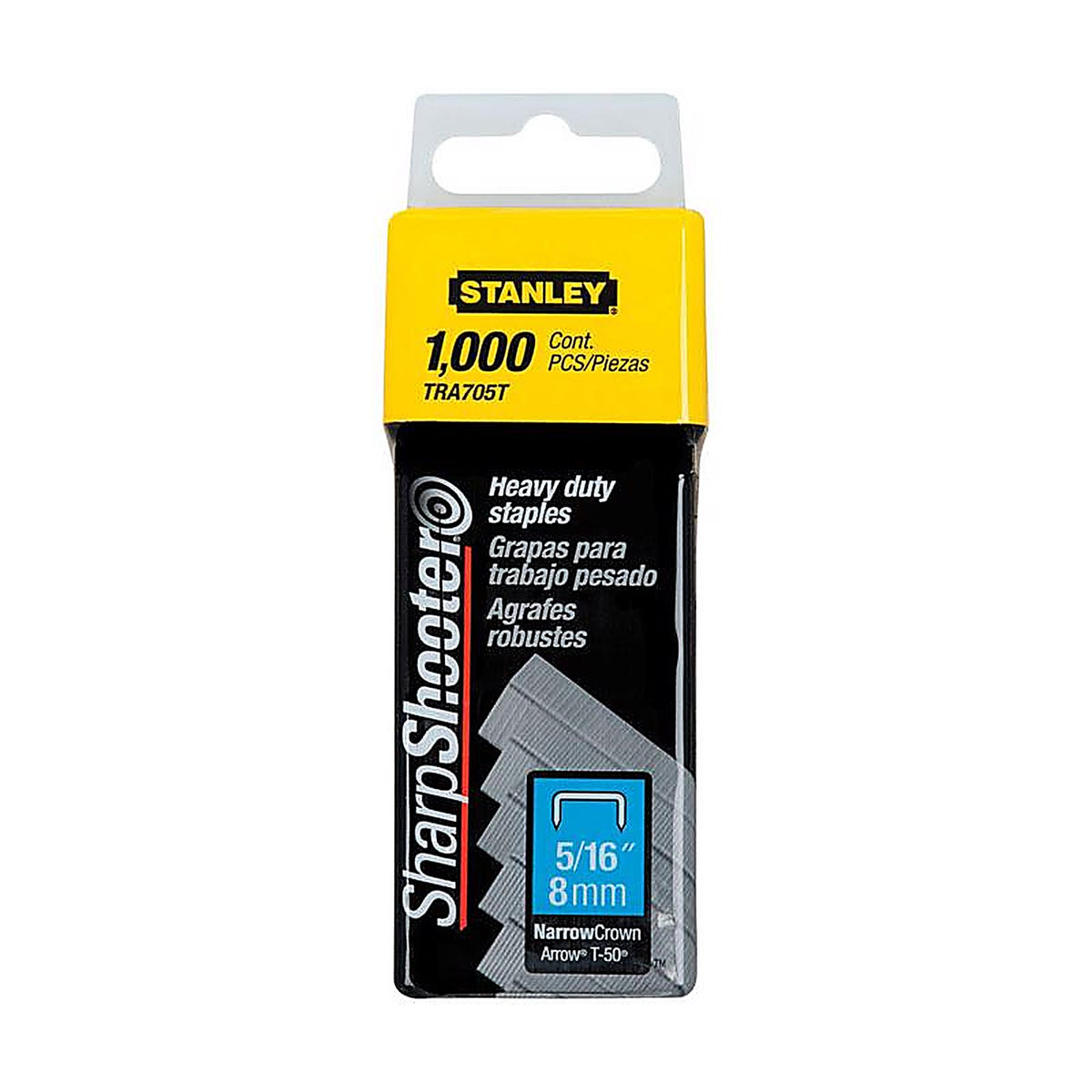 Stanley - TRA705T - Sharp Shooter 27/64 in. W x 5/16 in. L 24 Ga. Narrow Crown Heavy Duty Staples - 1000/Pack