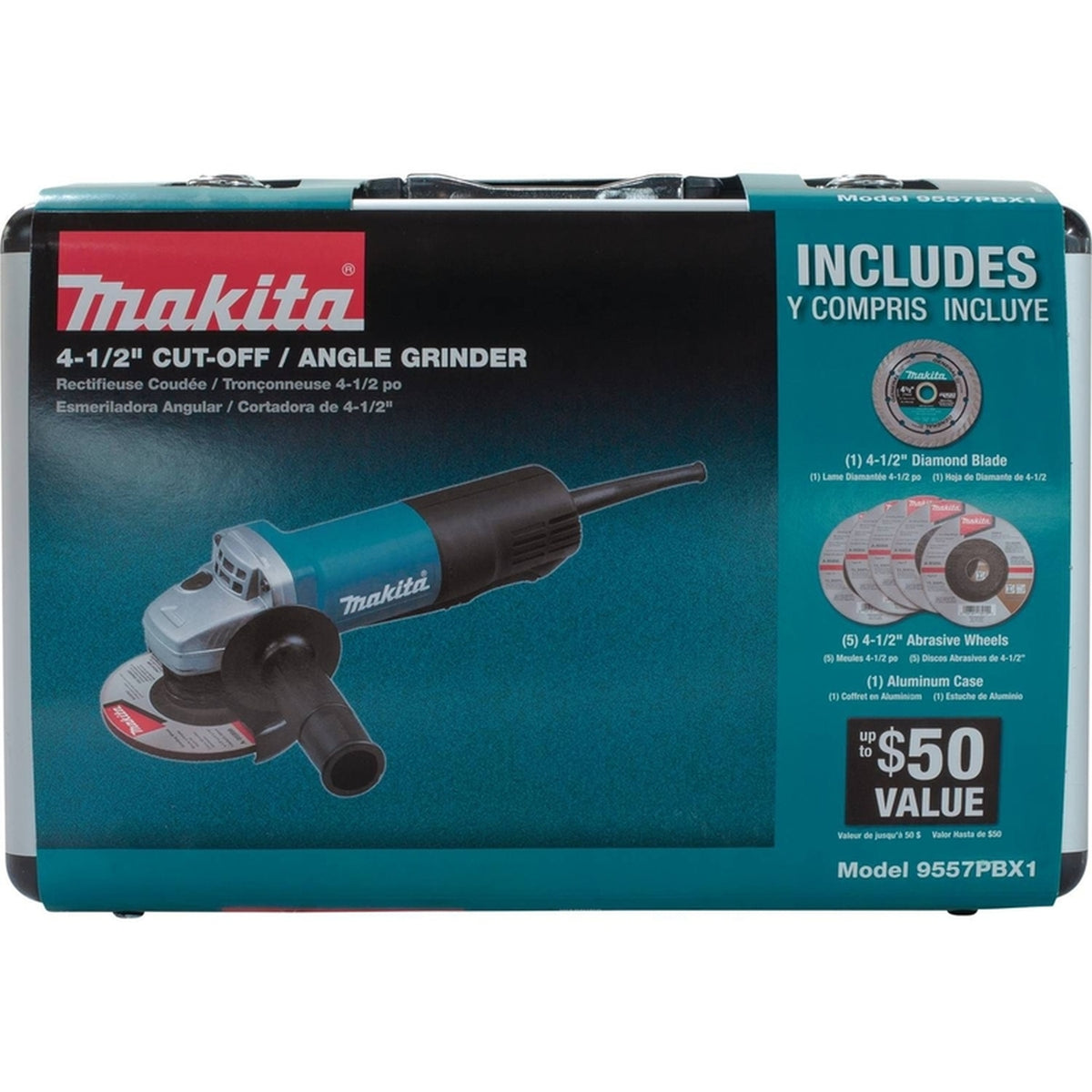 Makita - 9557PBX1 - 7.5 amps Corded 4-1/2 in. Cut-Off/Angle Grinder