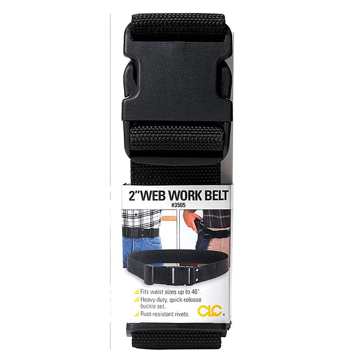CLC - 3505 - Polyester Fabric Work Belt 2.5 in. L X 7.25 in. H Black 29 in. 46 in.
