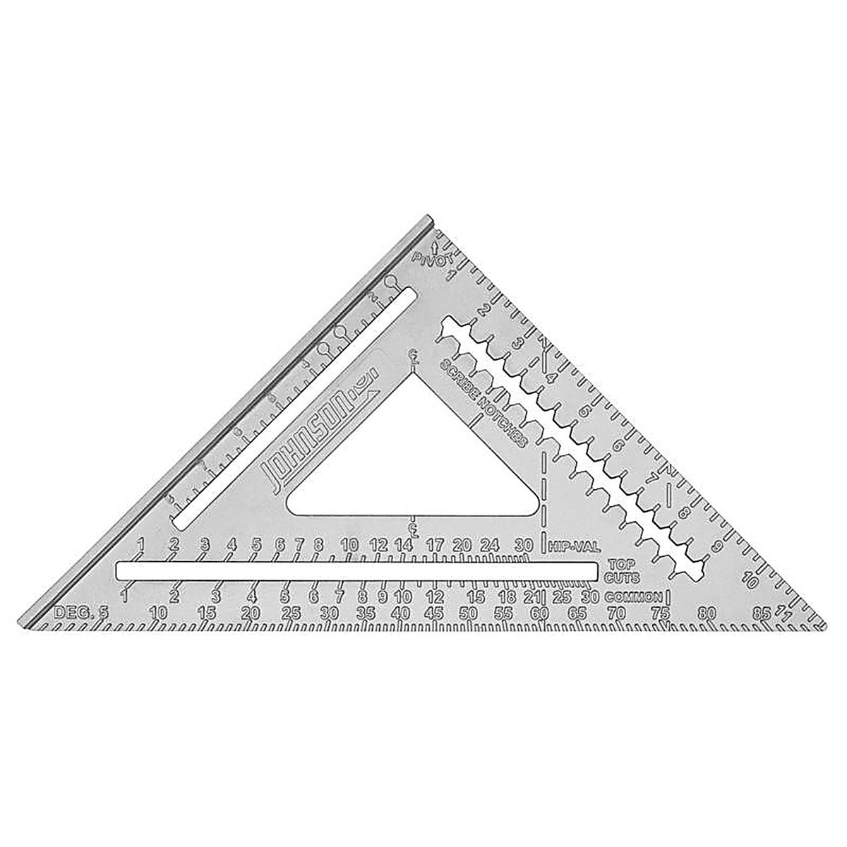 Johnson - RAS-120 - 8-3/4 in. L x 17 in. H Aluminum Rafter Square Silver